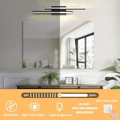 Retractable Bathroom Vanity Light 32 inch-Bathroom Light Fixtures,ETL Certificated2700K/3000K/4000K/5000K/5700K/5cct Optional,34W/2 Pack