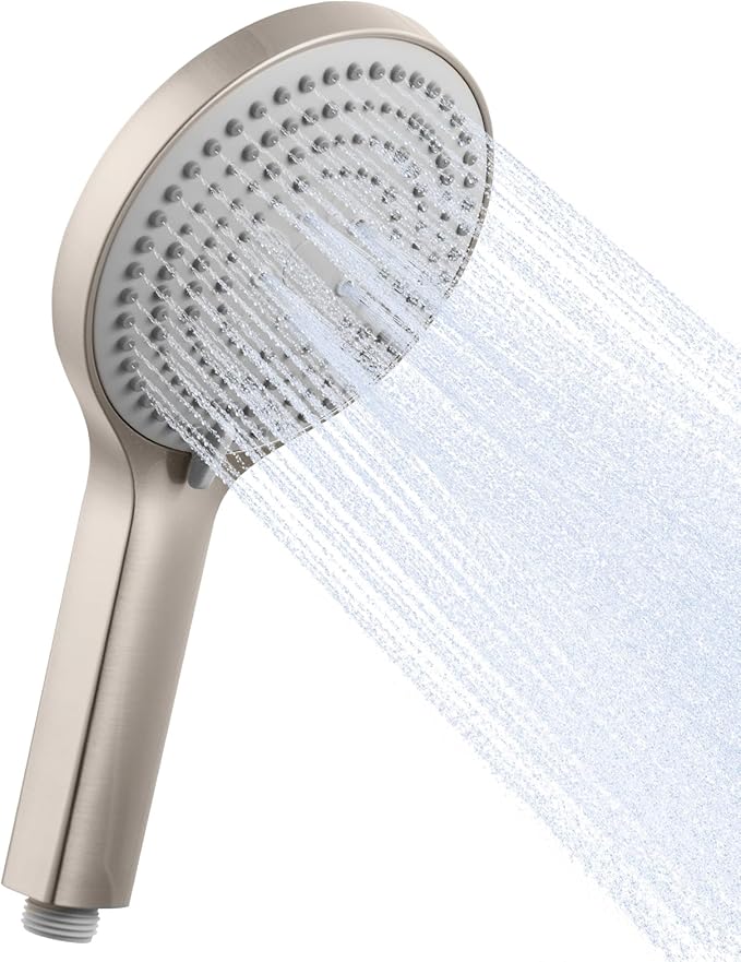 OFFO Handheld Shower Head, 6-Mode Brushed Nickel High Pressure Handheld Sprayer High Flow Large Powerful Boosting Handheld Showerhead for Low Water Pressure