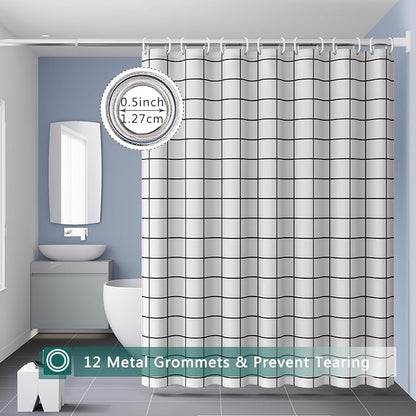 Shower Curtain Liner, 100% Waterproof Peva Shower Curtains with 3 Duty Heavy Bottom Magnets and 12 Rust Proof Grommets, 72x72 Weighted Shower Liner for Shower Stall, Bathtubs
