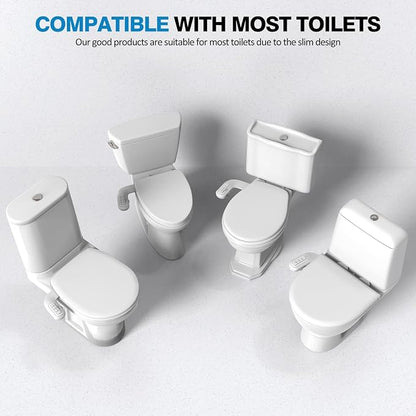 Non-Electric Bidet Attachment, Self-Clean Dual Nozzles, Adjustable Pressure | Ultra Slim Intuitive One-Touch, Retractable Nozzle Structure, Cold Water Rear & Feminine Washing Modes, Stainless Steel Iniet