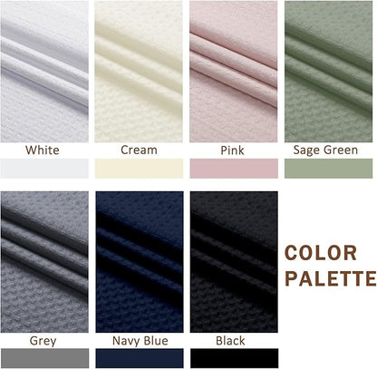 White Shower Curtain 72 Inch Length 1 Piece, Waffle Embossed Textured Soft Fabric Hotel Shower Curtain for Bathroom, Modern Polyester Water Repellent Machine Washable Bath Decor, 72Wx72L Inches