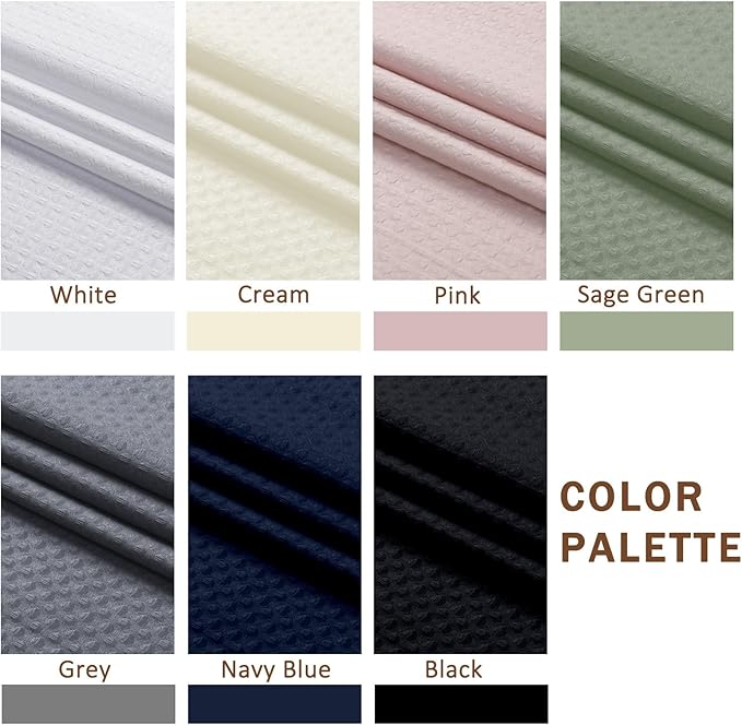 Navy Blue Stall Shower Curtain 36 x 72 Inch, Textured Soft Fabric Waffle Narrow Size Modern Shower Small Curtain for Bathroom Hotel, Machine Washable, Water Resistant, 36Wx72L Inches