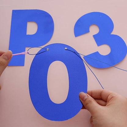 DIY Banner Kit with Letters Bright Blue Customizable Birthday Banners Graduation Banner Custom Party Hanging Banners for Graduation Wedding Party Baby Shower Decoration (Bright Blue)