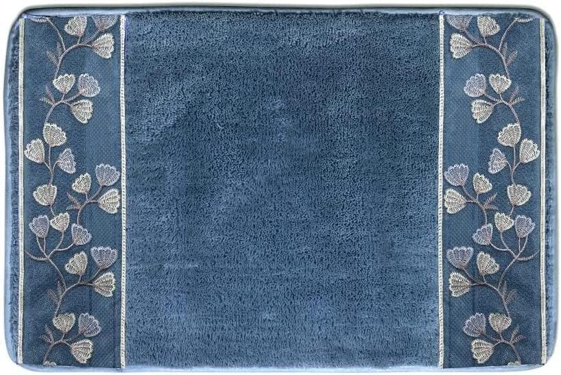 Zahari Home Capri Bathroom Rug Luxury Bath Rug Washable Beautiful Shower Mat Unique Design Stylish Non Slip Shower Mat Royal Blue Bath Rug Bath Shower Tub Decor