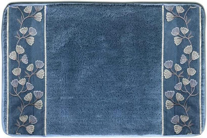 Zahari Home Capri Bathroom Rug Luxury Bath Rug Washable Beautiful Shower Mat Unique Design Stylish Non Slip Shower Mat Royal Blue Bath Rug Bath Shower Tub Decor