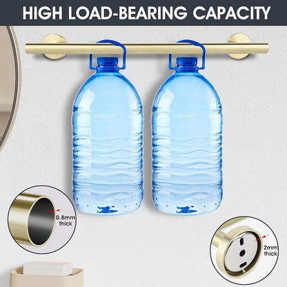 10 Piece Brushed Gold Bathroom Hardware Set, Towel bar Set for Bathroom | 24 inch Silver Towel bar, Bathroom Towel Rack, Towel Ring, Toilet Paper Holder, Towel Hook, Bathroom Accessories Set