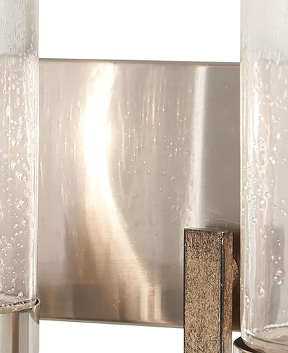 Minka Lavery 4632-106 Bridlewood Vanity Bath Light, 2-Light, 120 Total Watts, 14-in H x 8.75-in W, Stone Grey w/Brushed Nickel