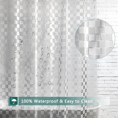 Shower Curtain Liner, 100% Waterproof Peva Shower Curtains with 3 Duty Heavy Bottom Magnets and 12 Rust Proof Grommets, 72x72 Weighted Shower Liner for Shower Stall, Bathtubs
