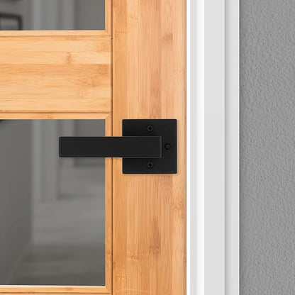 Kwikset Singapore Interior Privacy Door Handle with Lock, Door Lever for Bathroom and Bedroom, Matte Black, Reversible Keyless Turn Lock, with Microban Protection, 10 Pack