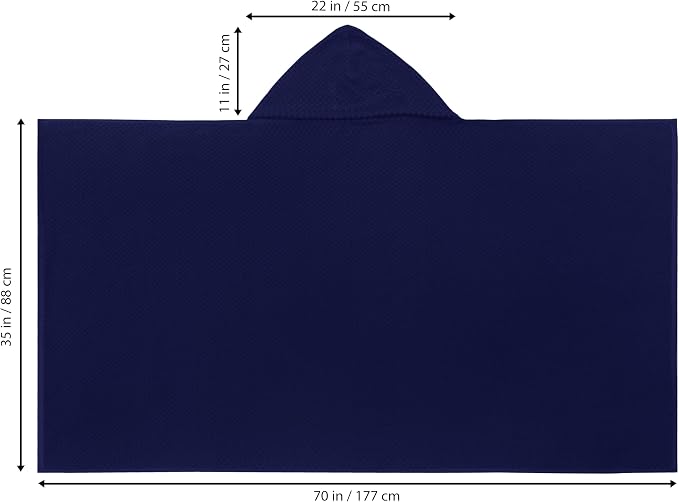 COTTON CRAFT Hooded Bath Towel for Adults – 2 Pack 100% Cotton Bath Sheet | Waffle Weave Oversized 35x70 inch Ringspun Terry Bath Wrap with a hood - Soft Super Absorbent Quick Dry – 450 GSM – Blue