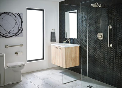 Moen Voss Collection Brushed Nickel Pivoting Toilet Paper Holder, Wall Mounted Double Post Toilet Tissue Holder, YB5108BN