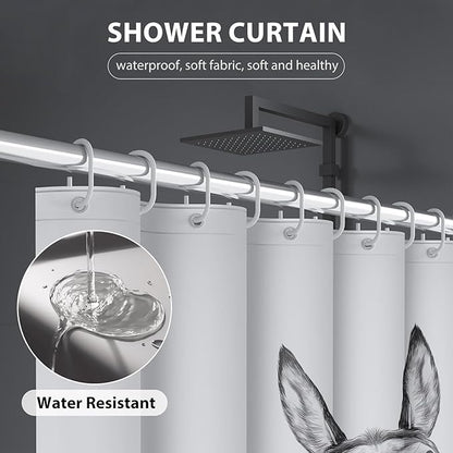 Funny Donkey Shower Curtain - Waterproof Fabric Shower Curtain Set for Bathroom Decor - are You Pooping Shower Curtain