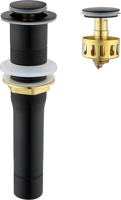 Pop up Sink Drain Stopper for Bathroom Vessel Vanity Sink Art Basin Matte Black, Small Cap Without Overflow, Metal Pop-up Drain Strainer with Detachable Basket Stopper | Pop Up Drain, Made of Metal, Small Cap, with Detachable Basket Stopper, Drain Fast...