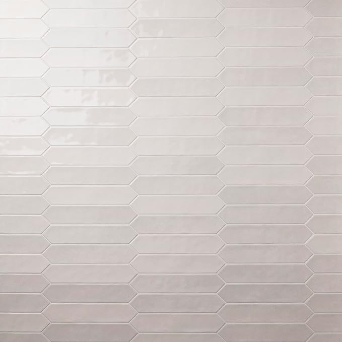 MSI Renzo Dove 2.5 Inch x 13 Inch Glossy Ceramic Picket Wall Tile for Bathroom, Kitchen Backsplash, Accent Tile, and Shower Wall