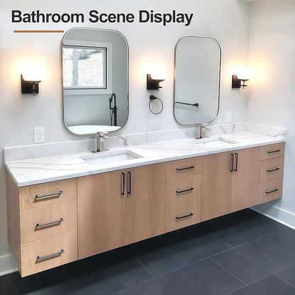 Waterfall Bathroom Faucet, Single Handle Brushed Nickel Sink Faucet 1 Hole or 3 Hole for Lavatory, Washbasin, Vanity, Commercial, with Deck, Pop-up Drain and Supply Hoses