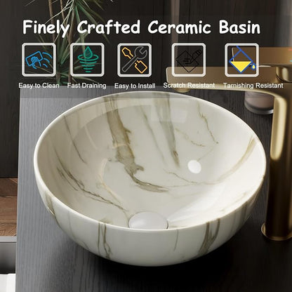 60" Floating Bathroom Vanity with Double Sink, Nature Wood | Plywood Cabinet, Single Sink, Doubel Sink, Ceramic Basin & Marble Countertop, Pre-Assembled