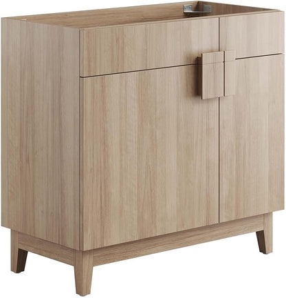 Modway EEI-6400-OAK Miles 36” Bathroom Vanity Cabinet (Sink Basin Not Included), Oak