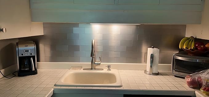 Yipscazo 2026 New Upgrade Peel and Stick backsplash 3 x 6 Inches, Backsplash Tile Peel and Stick Tile for Kitchen, Bathroom, Laundry Room, Fireplace(Metal, 100 Pieces)
