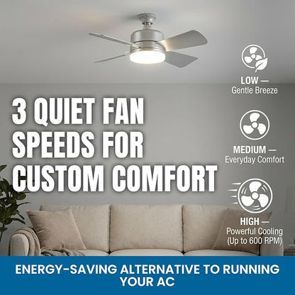 Bell+Howell Socket Breeze 15.4" Socket Fan Light with Remote Control | 1000 Lumens, 3 Fan and Light Modes, Portable, Easy to Install Ceiling Fan Replacement for Bedroom, Kitchen, Living Room