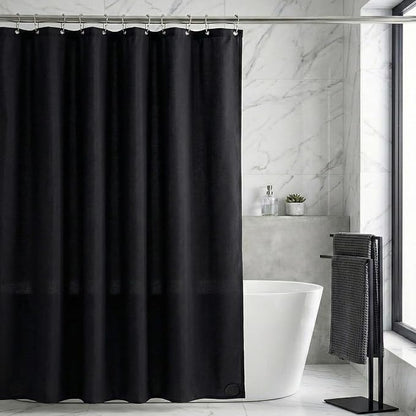 Waterproof Fabric Shower Curtain Liner, TPU Coated, PEVA-Free & Odorless, Hotel Quality, 3 Magnets, Rust-Proof Metal Grommets, Machine Washable, Black, 72x78 Inch