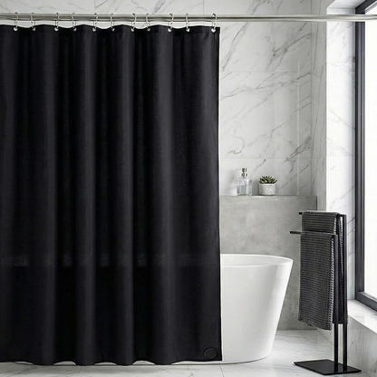 Waterproof Fabric Shower Curtain Liner, TPU Coated, PEVA-Free & Odorless, Hotel Quality, 3 Magnets, Rust-Proof Metal Grommets, Machine Washable, Black, 72x72 Inch