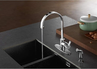 Gourmetier LS8711CTLSP Continental Single-Handle Kitchen Faucet with Side Sprayer, Polished Chrome