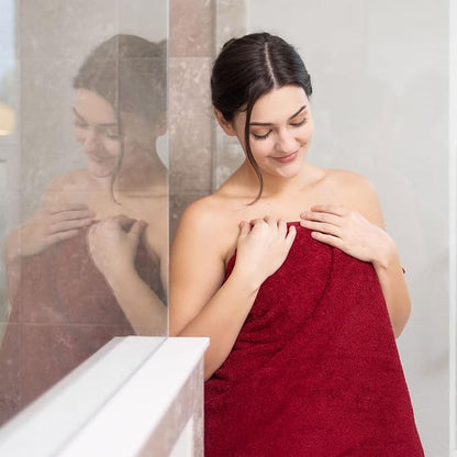 Hawmam Linen Red Bath Towels 4 Pack Soft and Absorbent, Premium Quality Perfect for Daily Use 100% Cotton Towel 600 GSM