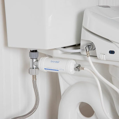 Brondell SWF44 Swash Bidet Filter and Non-Electric Swash Seat for Round Toilets Bundle –Premium Carbon Filtration, Dual Nozzle System, Easy Installation
