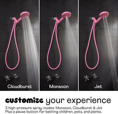 sproos! - Handheld Showerhead, High Pressure Performance, Golden Hour | Metallics - Easy DIY Installation - Renter Friendly - 3 Spray Functions with Pause - Extra Long 70 Inch Flexible Hose