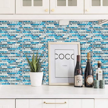 STICKGOO 10-Sheet Peel and Stick Backsplash Tiles Blue, Self Adhesive Kitchen Backsplash in Sapphire (Thicker Design)