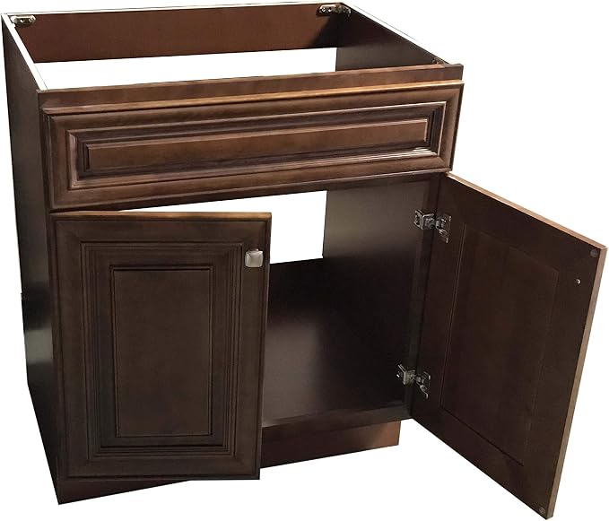 Bathroom Vanity Sink Base Ready-to-Assemble Bathroom Cabinet 24"/30'/36" Width (Vanity Base in Maple Walnut, 24 inch)