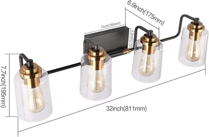 SOLFART Vintage 4 Light Bathroom Vanity Light Bathroom Light Fixtures Over Mirror Wall Sconce Bath Lighting restoom 4 Lights