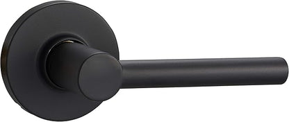 Amazon Basics Contemporary Madison Door Lever - Passage - Matte Black, 6-Pack