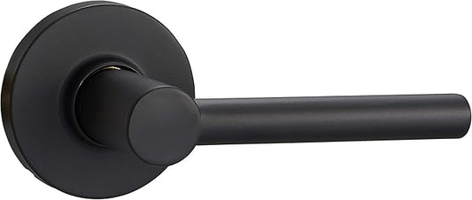Amazon Basics Contemporary Madison Door Lever - Passage - Matte Black, 6-Pack