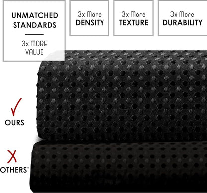 Clara Clark Black Shower Curtain - Hotel Quality Waffle Fabric Bath Curtain 72x72, Heavy Duty Waterproof Shower Curtains for Bathroom
