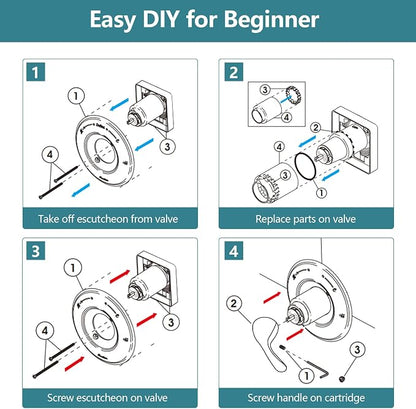 Shower Trim Kit Compatible with Delta 13/14 Series, Shower Cover Plate with Handle, Matte Black(Valve& Catridge Not Inclued)