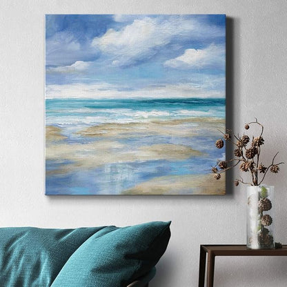 Renditions Gallery Washy Coast Wall Art, Premium Gallery Wrapped Canvas Decor, Ready to Hang, 32 in H x 32 in W, Made in America Print
