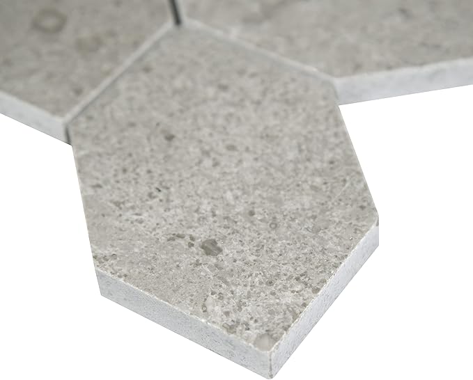 MSI Lilly Pad 11.15 in. x 12.60 in. x 10mm Honed Limestone Tile for Kitchen Backsplash, Floor Tile, Wall Tile for Bathroom, Shower Wall Tile, Mesh Mounted Mosaic Tile