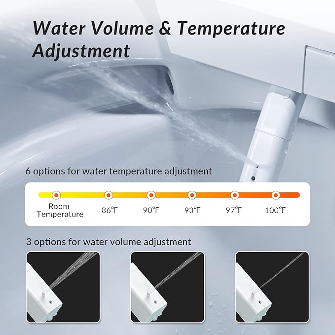WOODBRIDGE Wall-Hung Smart Toilet with Dual-flush, Bidet Wash Function, Heated Seat & Dryer, Concealed Tank system and White Marble Stone Slim Flush Plates, LT611+ SWHT611+FP611-WH