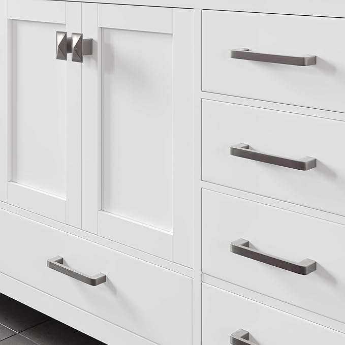 Eviva Aberdeen 96 in. White Double Sink Bath Vanity with Carrara Quartz Top and Undermount Porcelain Sinks