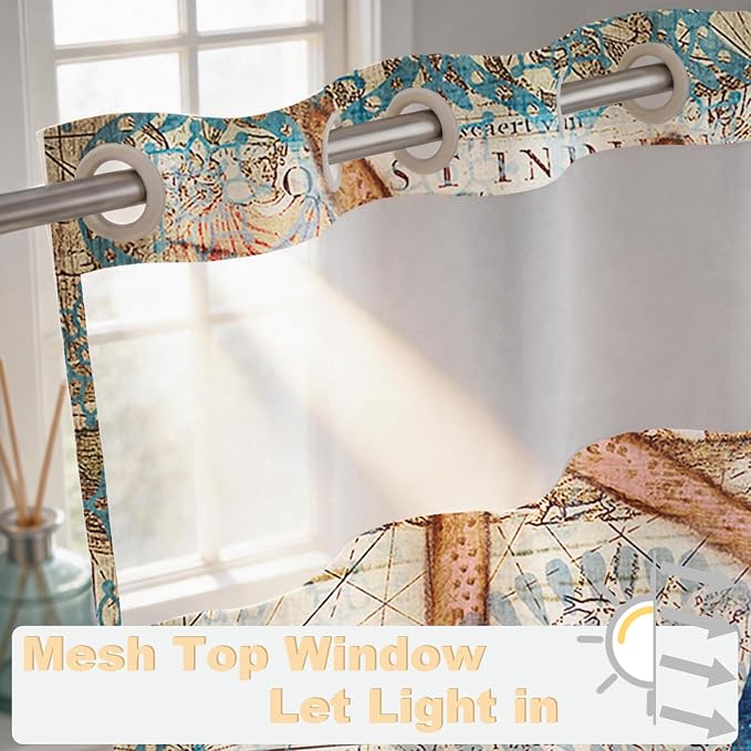 Ocean Beach Coastal Sea Turtles Theme No Hook Waffle Weave Shower Curtain with Snap in Liner Rustic Tropical Bathroom Decor Set 36 W x 74 H Inch Teal Blue