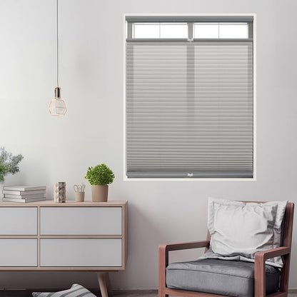 DEZ FURNISHINGS Cordless 1" Light Filtering Top Down Bottom Up Cellular Shade, 41"W x 64"H, Gray Cloud