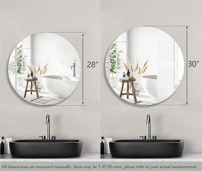 30 Inches Round Bathroom Medicine Cabinet, Frameless Circle Mirror Cabinet Wall Mounted Cabinet with Surface Mount Installation