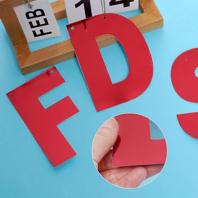 DIY Banner Kit with Letters Bright Red Customizable Birthday Banners Graduation Banner Custom Party Hanging Banners for Graduation Wedding Party Baby Shower Decoration (Bright Red)