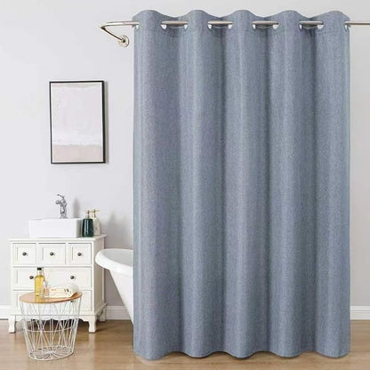 eachope No Hooks & No Liner Needed Fabric Shower Curtain,71"Wx74"L,BlueGrey | Linen Texture,100% Waterproof TPU Laminated Layer,Bottom Magnets,Machine Washable,Hotel Style Bathroom Curtain For Shower,Tub
