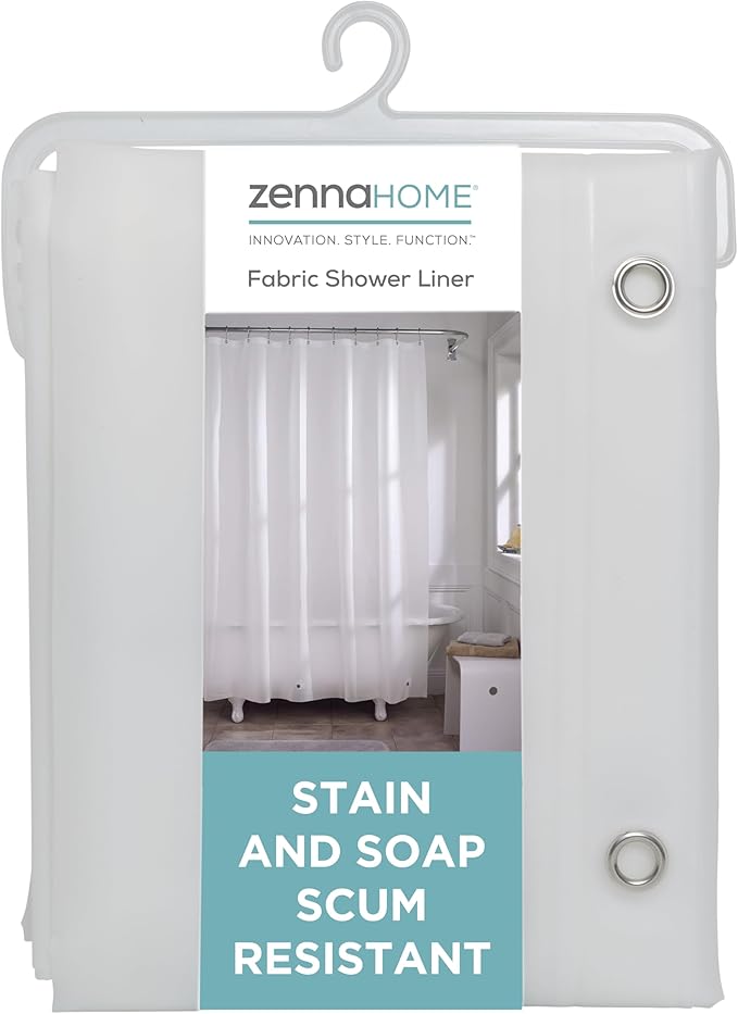 Zenna Home Shower Curtain Liner, Heavyweight Transparent Liner for Showers and Bathtubs with Rustproof Grommets and Weighted Hem, 8-Gauge EVA, 70 x 72 Inches, Frosty