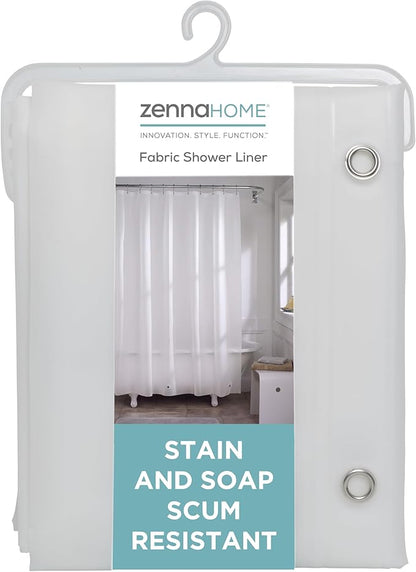 Zenna Home Shower Curtain Liner, Heavyweight Transparent Liner for Showers and Bathtubs with Rustproof Grommets and Weighted Hem, 8-Gauge EVA, 70 x 72 Inches, Frosty