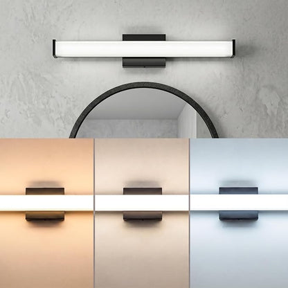 URSOLA 24" Modern LED Bathroom Light Fixtures, Matte Black 3CCT Dimmable Bathroom Vanity Light Over Mirror, Bathroom Vanity Bath Bar Lights with Double Layer Acrylic Shade