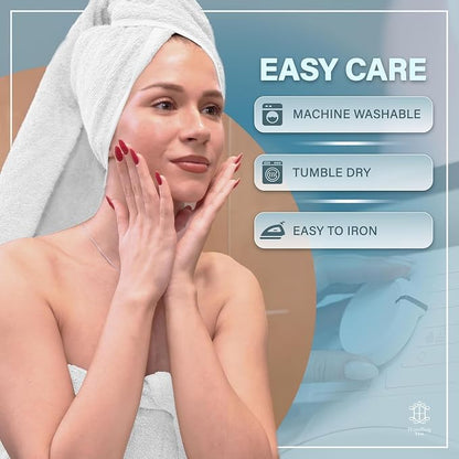 Luxe 2-Piece Bath Towel Set – Large Soft Cotton Towels, Absorbent, Durable & Skin-Friendly, Machine Washable, 27 x 54 in (White)