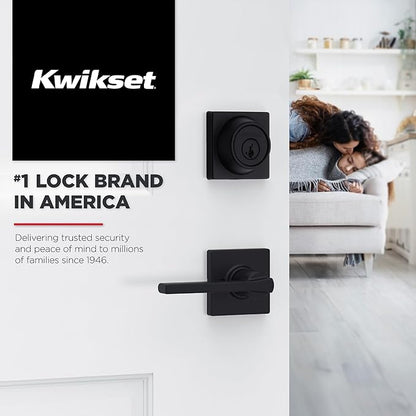 Kwikset Breton Dummy Door Handle, Single Sided Lever for Closets, French Double Doors, and Pantry, Polished Chrome Non-Turning Reversible Interior Push/Pull Lever